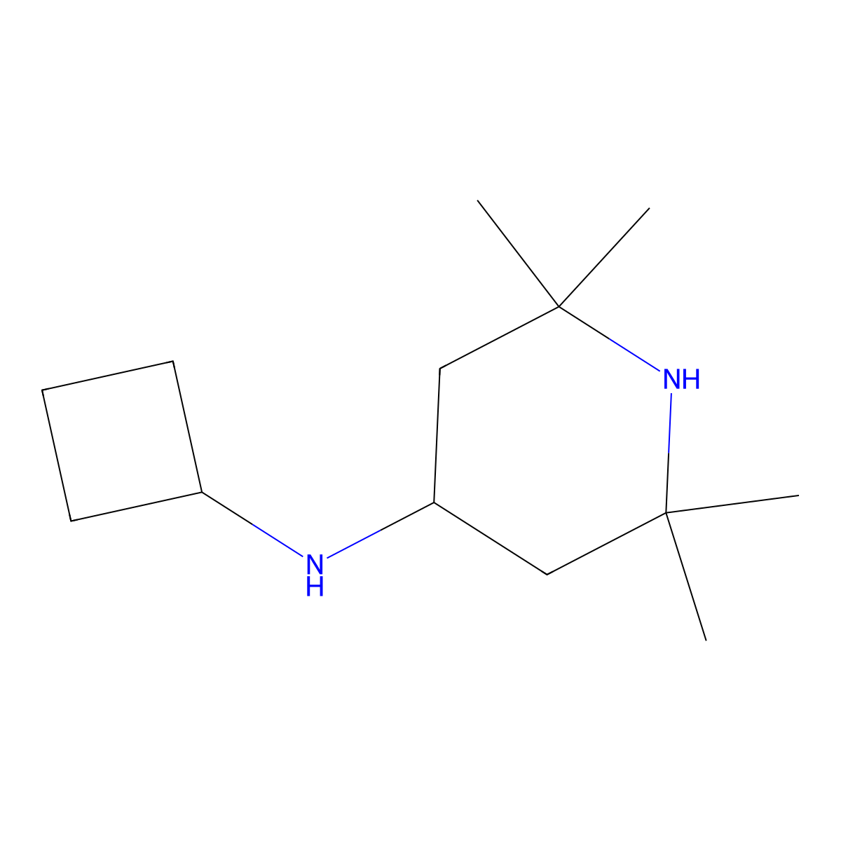 Cyclobutyl-(2,2,6,6-tetramethyl-piperidin-4-YL)-amine molecular structure, CAS 1248705-05-6