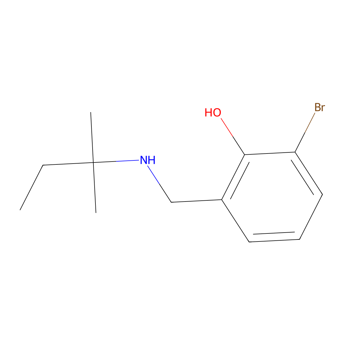 2-Bromo-6-{[(2-methylbutan-2-yl)amino]methyl}phenol molecular structure, CAS 1248706-61-7