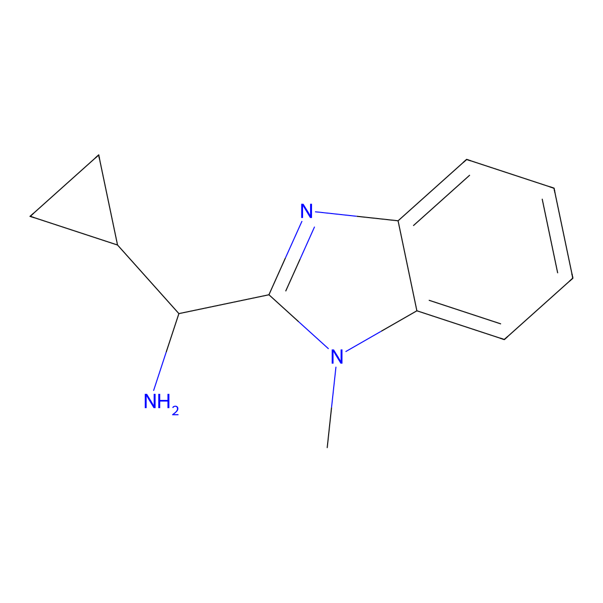 C-Cyclopropyl-C-(1-methyl-1H-benzoimidazol-2-yl)-methylamine molecular structure, CAS 1248707-86-9