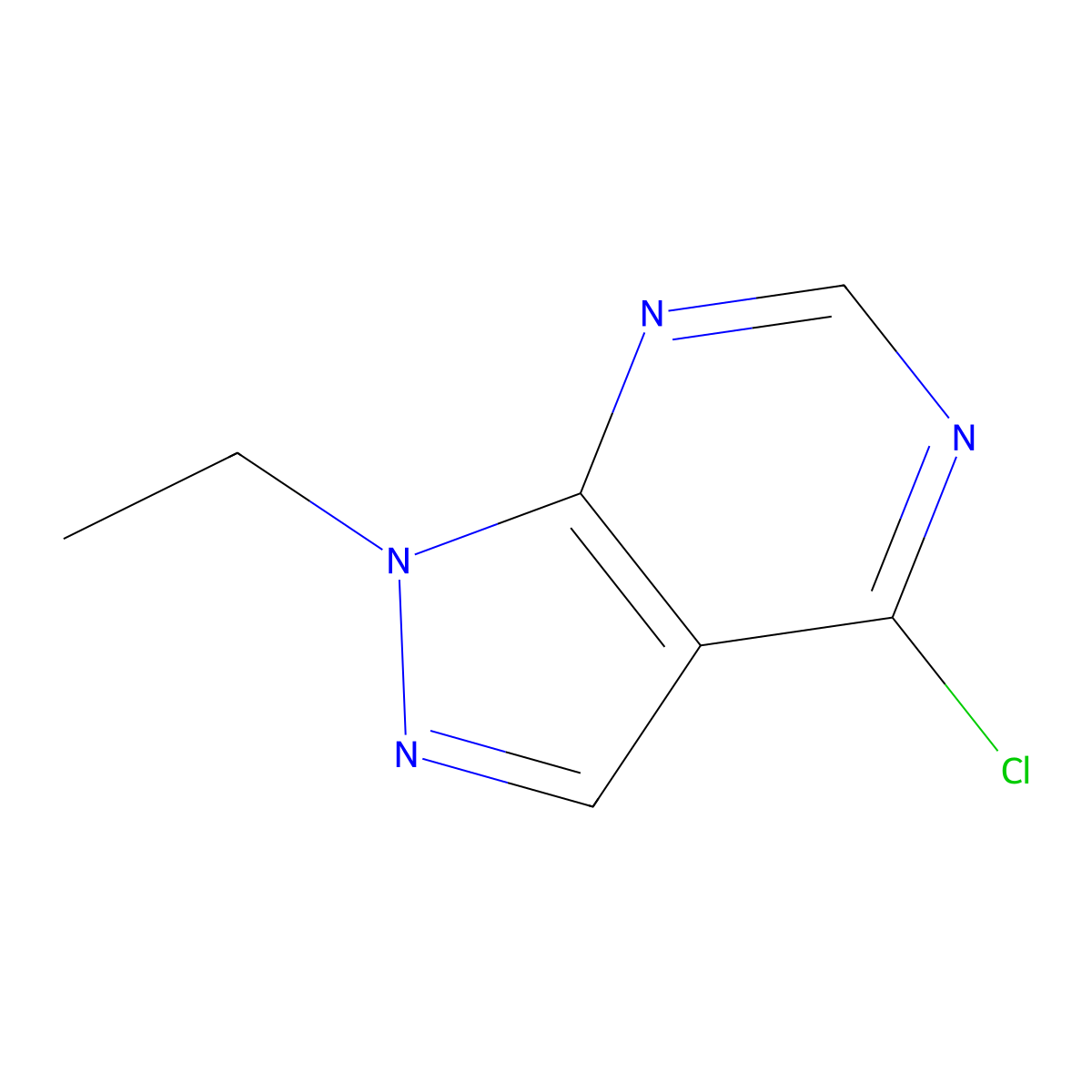 4-Chloro-1-ethyl-1H-pyrazolo(3,4-d)pyrimidine molecular structure, CAS 1248709-15-0