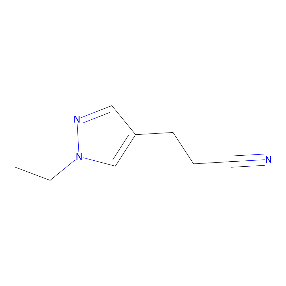 3-(1-Ethyl-1h-pyrazol-4-yl)propanenitrile molecular structure, CAS 1248711-86-5
