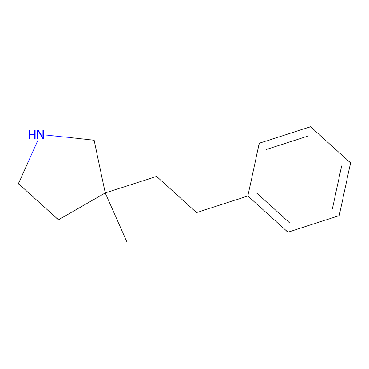 3-Methyl-3-(2-phenylethyl)pyrrolidine molecular structure, CAS 1248713-00-9