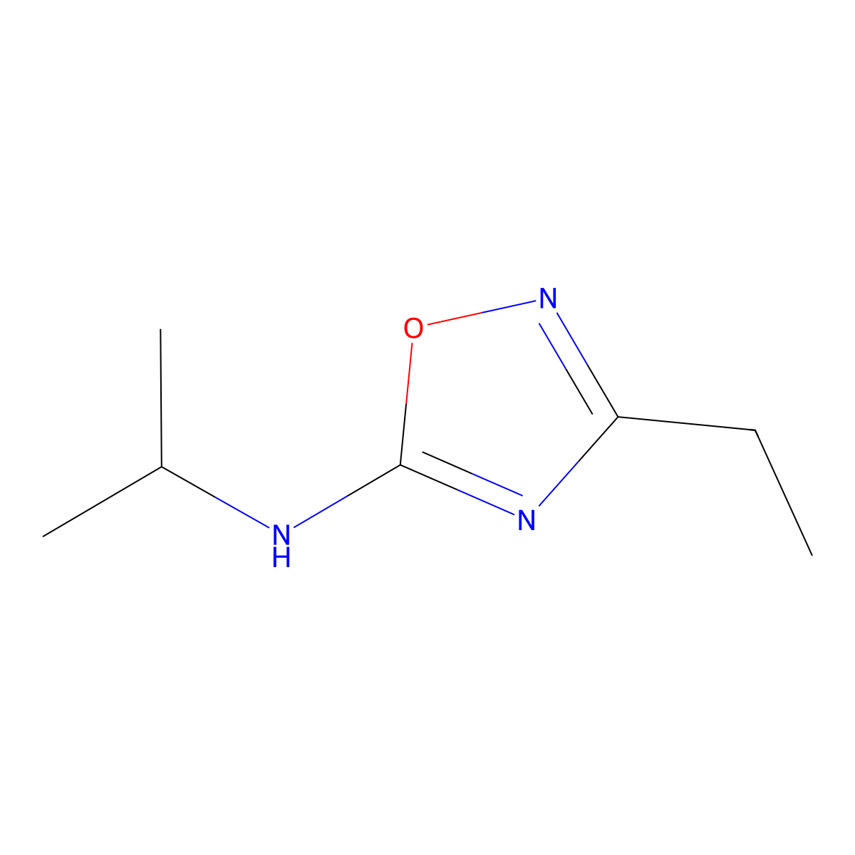 3-ethyl-N-(propan-2-yl)-1,2,4-oxadiazol-5-amine molecular structure, CAS 1248715-03-8