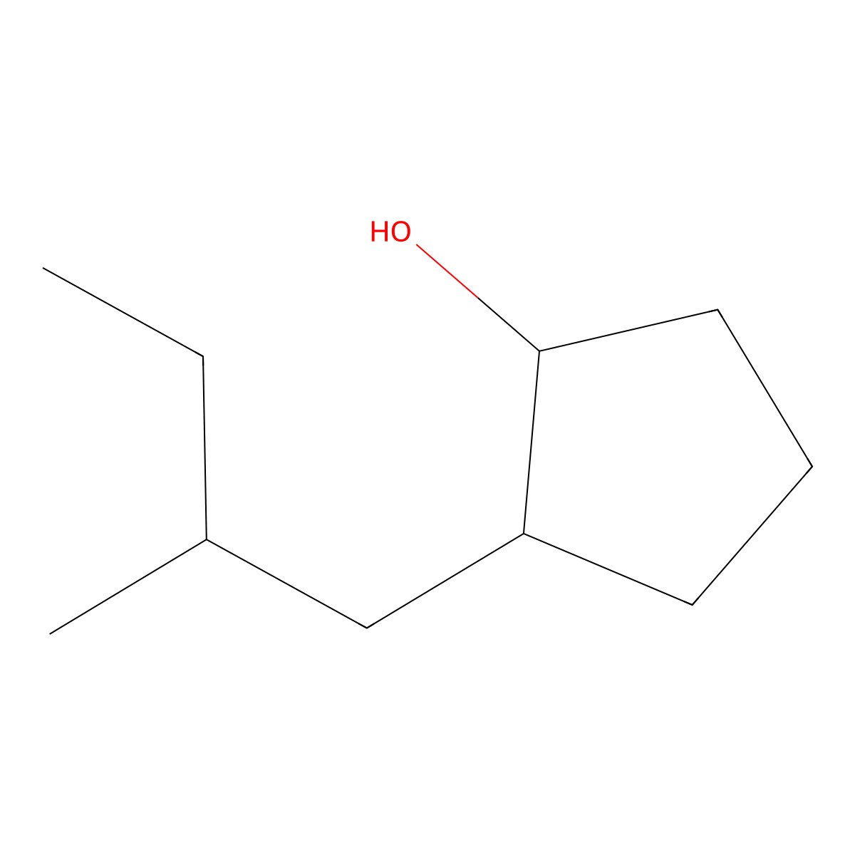 2-(2-Methylbutyl)cyclopentan-1-ol molecular structure, CAS 1248717-84-1