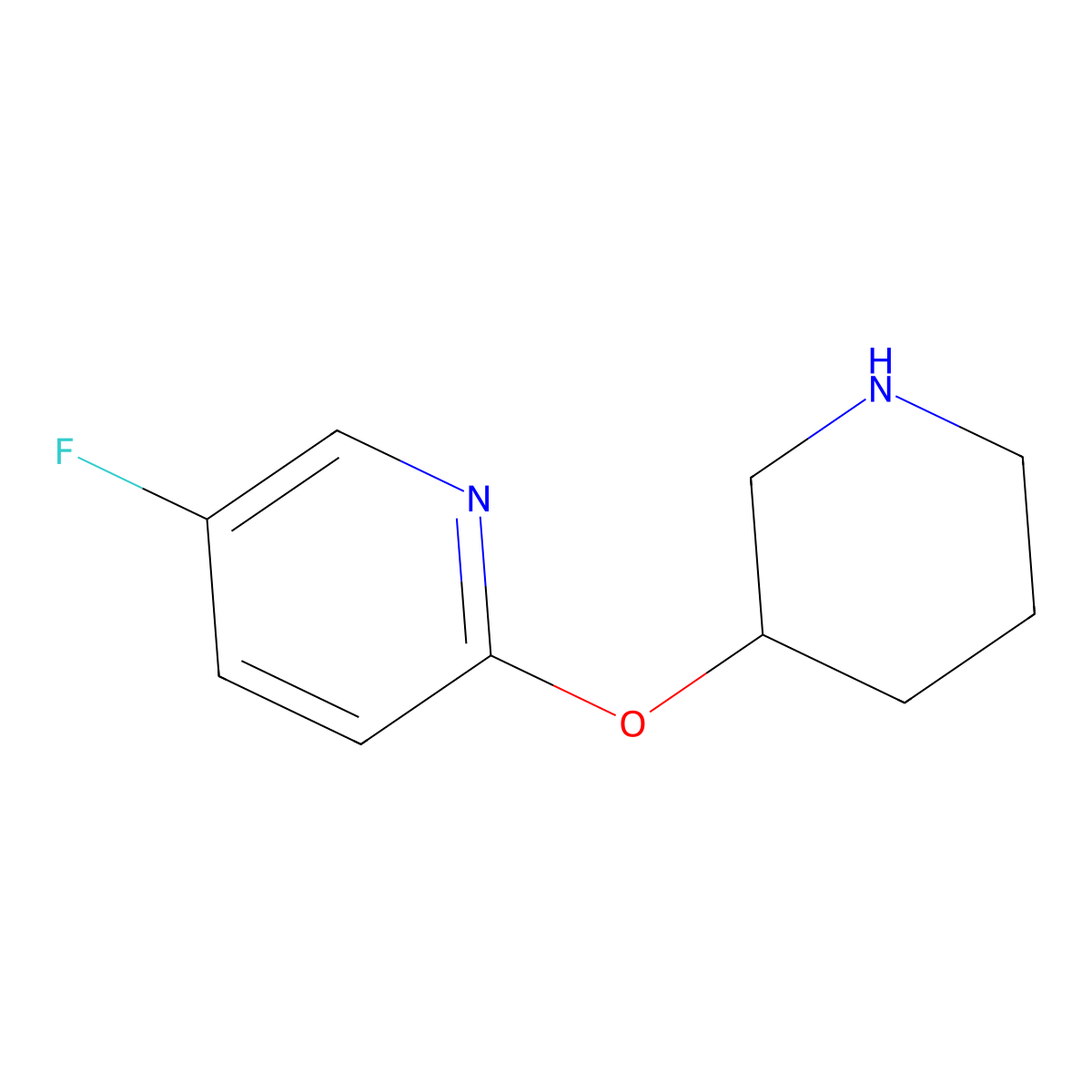 5-Fluoro-2-(piperidin-3-yloxy)pyridine molecular structure, CAS 1248723-38-7
