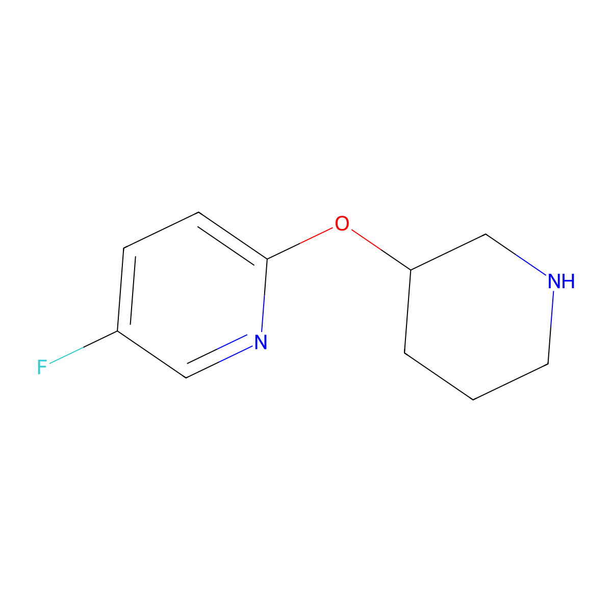 5-Fluoro-2-(piperidin-3-yloxy)pyridine molecular structure, CAS 1248723-38-7