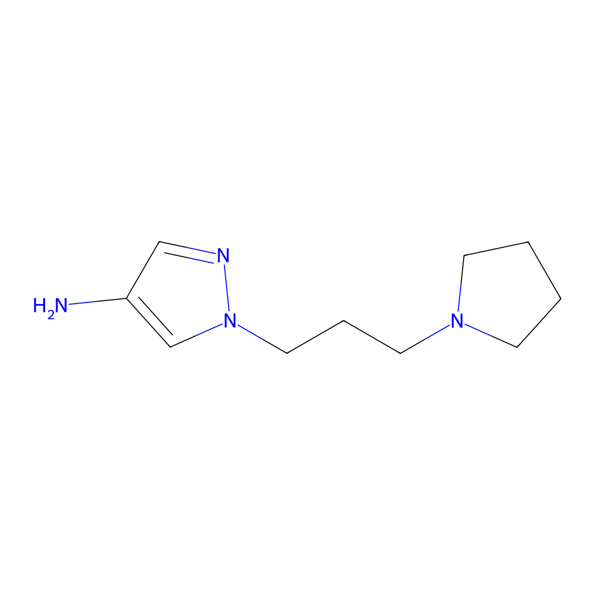 1-(3-(Pyrrolidin-1-yl)propyl)-1h-pyrazol-4-amine molecular structure, CAS 1248723-60-5