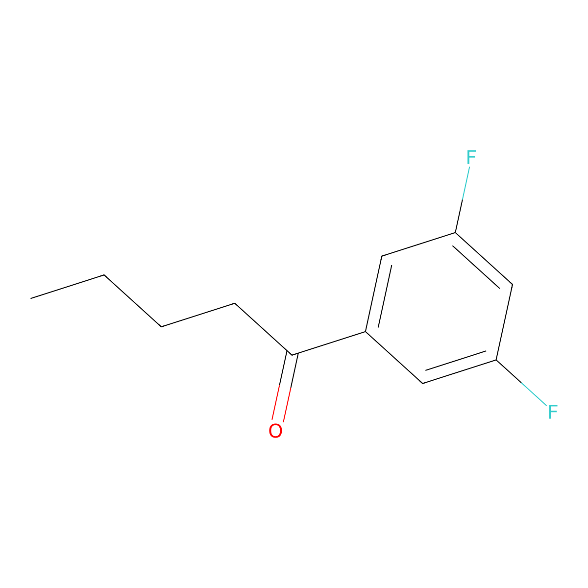 1-(3,5-Difluorophenyl)pentan-1-one molecular structure, CAS 1248724-87-9