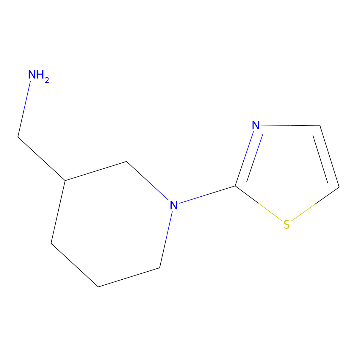 [1-(1,3-Thiazol-2-yl)piperidin-3-yl]methanamine molecular structure, CAS 1248725-27-0