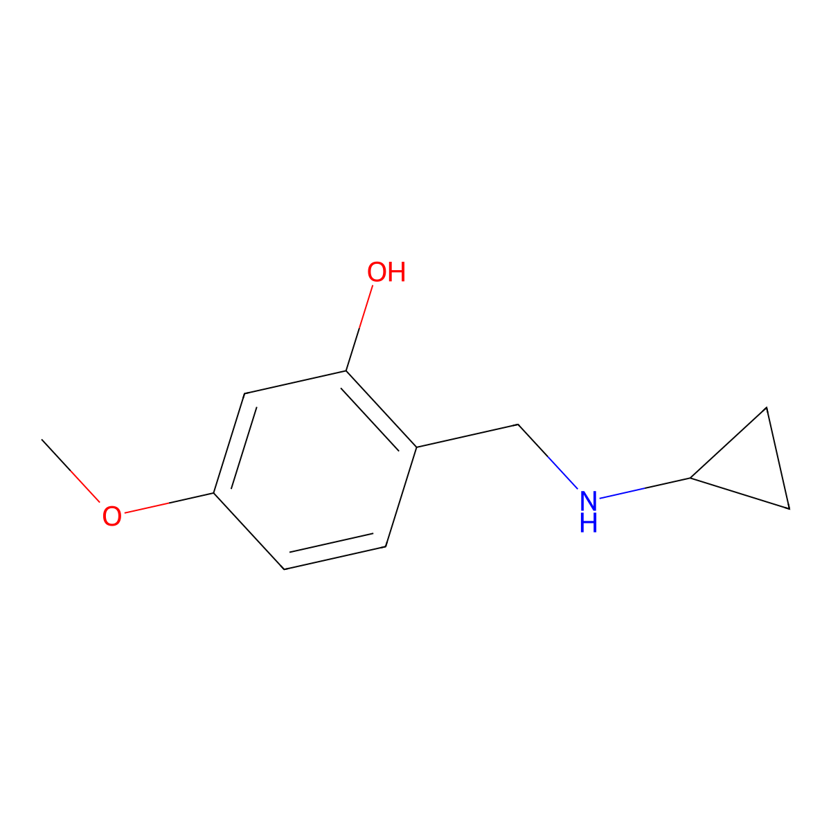 2-[(Cyclopropylamino)methyl]-5-methoxyphenol molecular structure, CAS 1248729-49-8