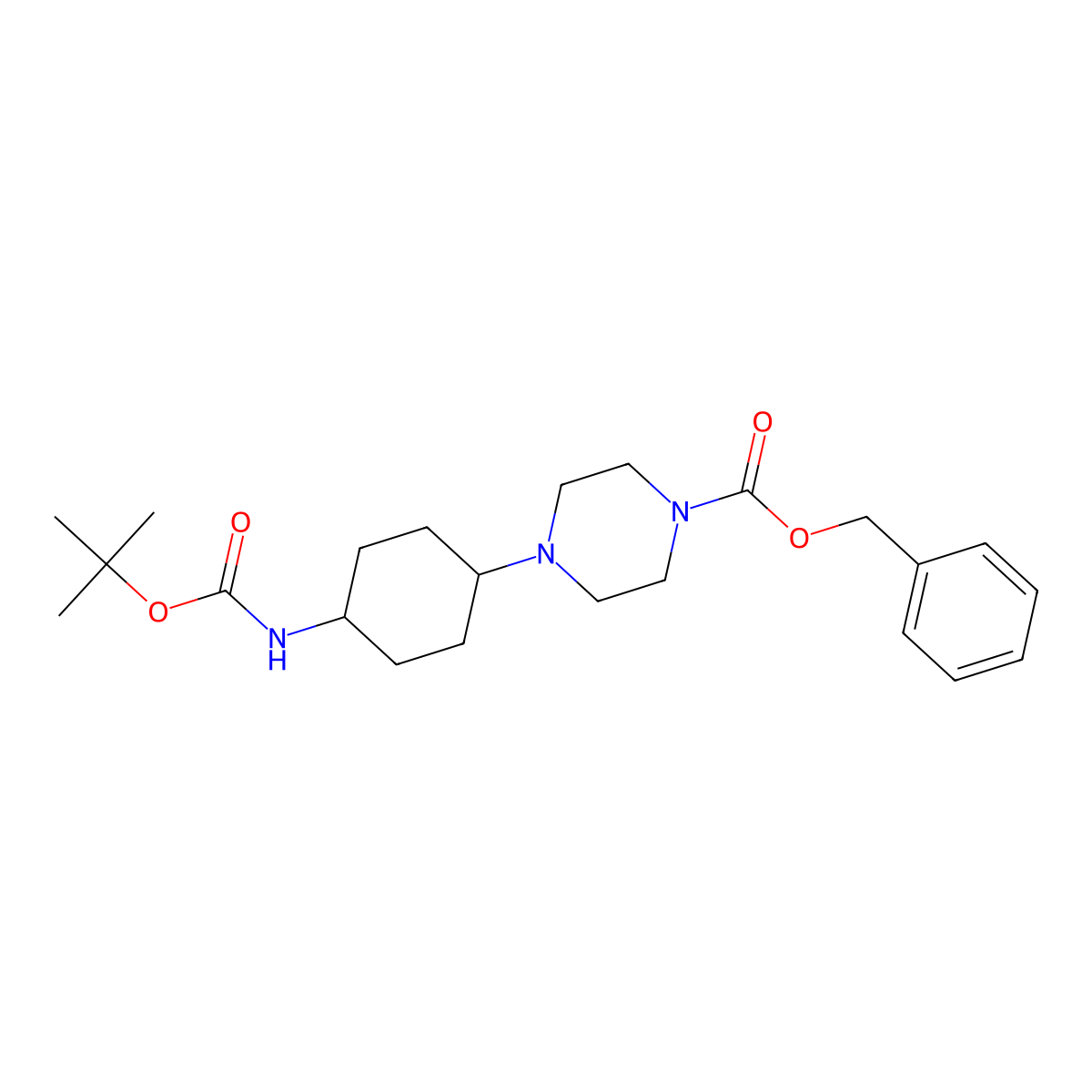 Benzyl 4-(4-((tert-butoxycarbonyl)amino)cyclohexyl)piperazine-1-carboxylate molecular structure, CAS 1248730-88-2