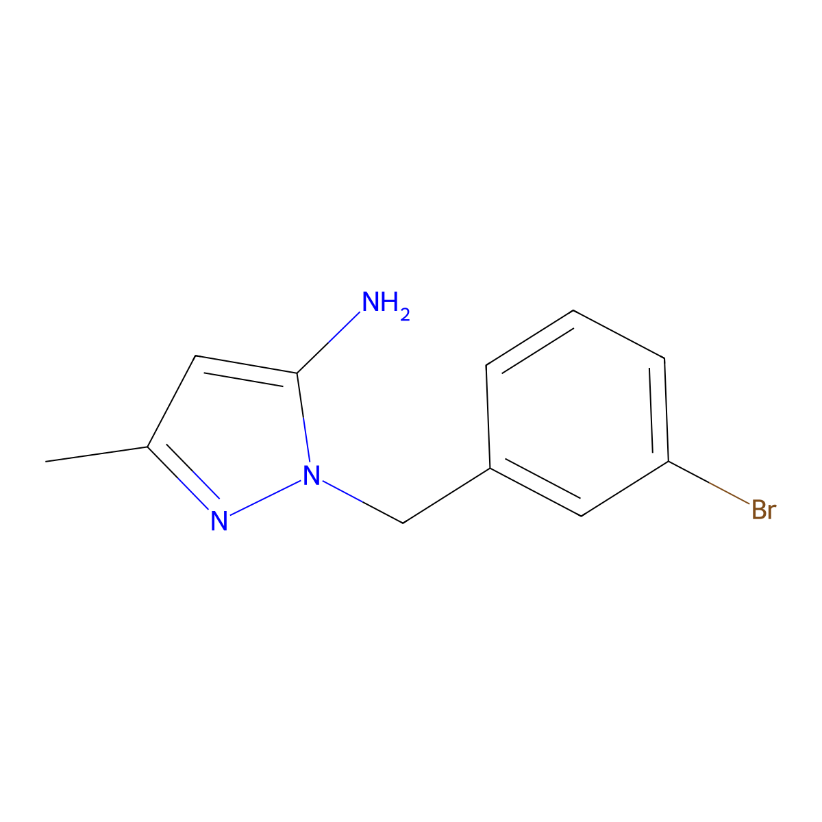 1-(3-Bromobenzyl)-3-methyl-1H-pyrazol-5-amine molecular structure, CAS 1248734-02-2