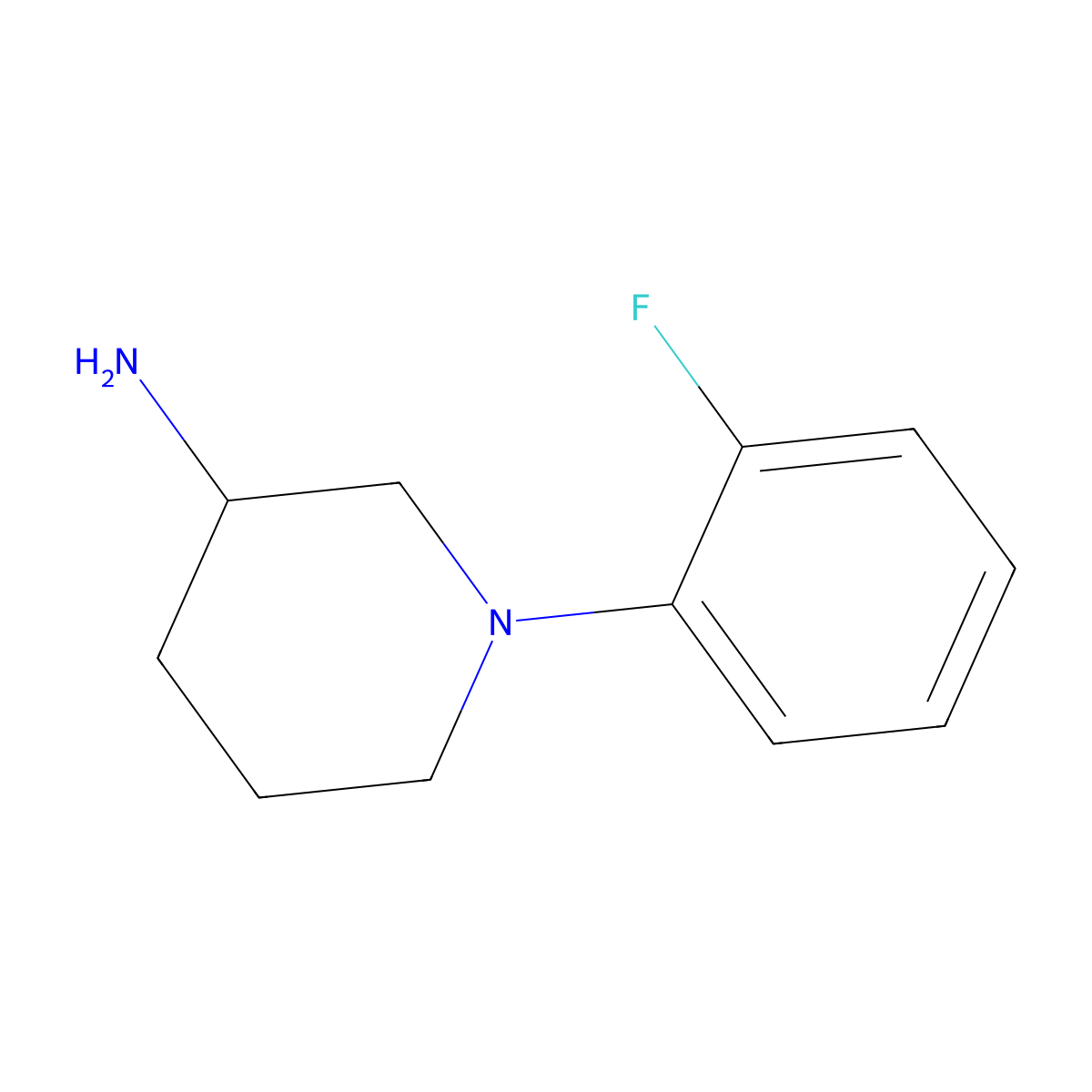 1-(2-Fluorophenyl)piperidin-3-amine molecular structure, CAS 1248735-39-8