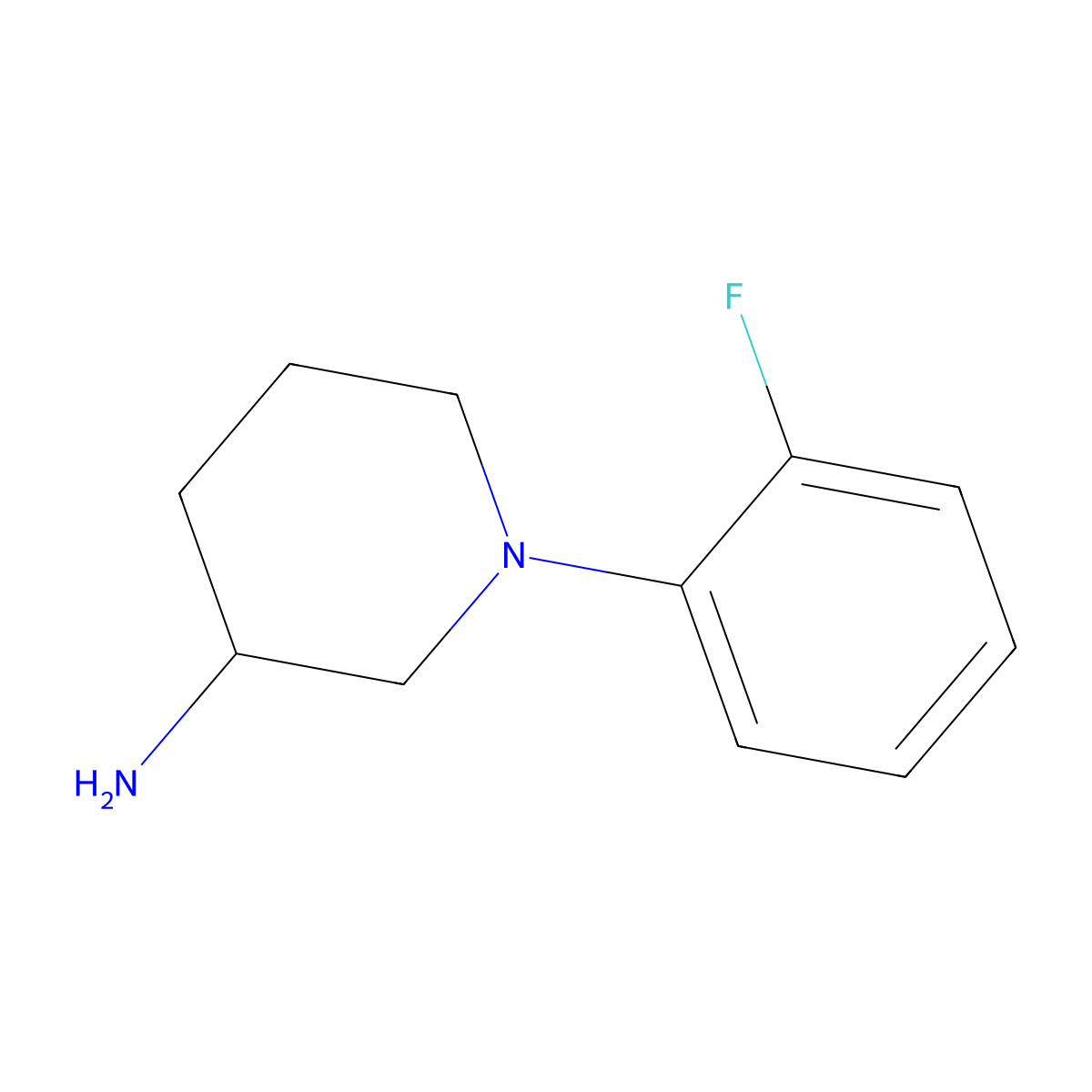 1-(2-Fluorophenyl)piperidin-3-amine molecular structure, CAS 1248735-39-8