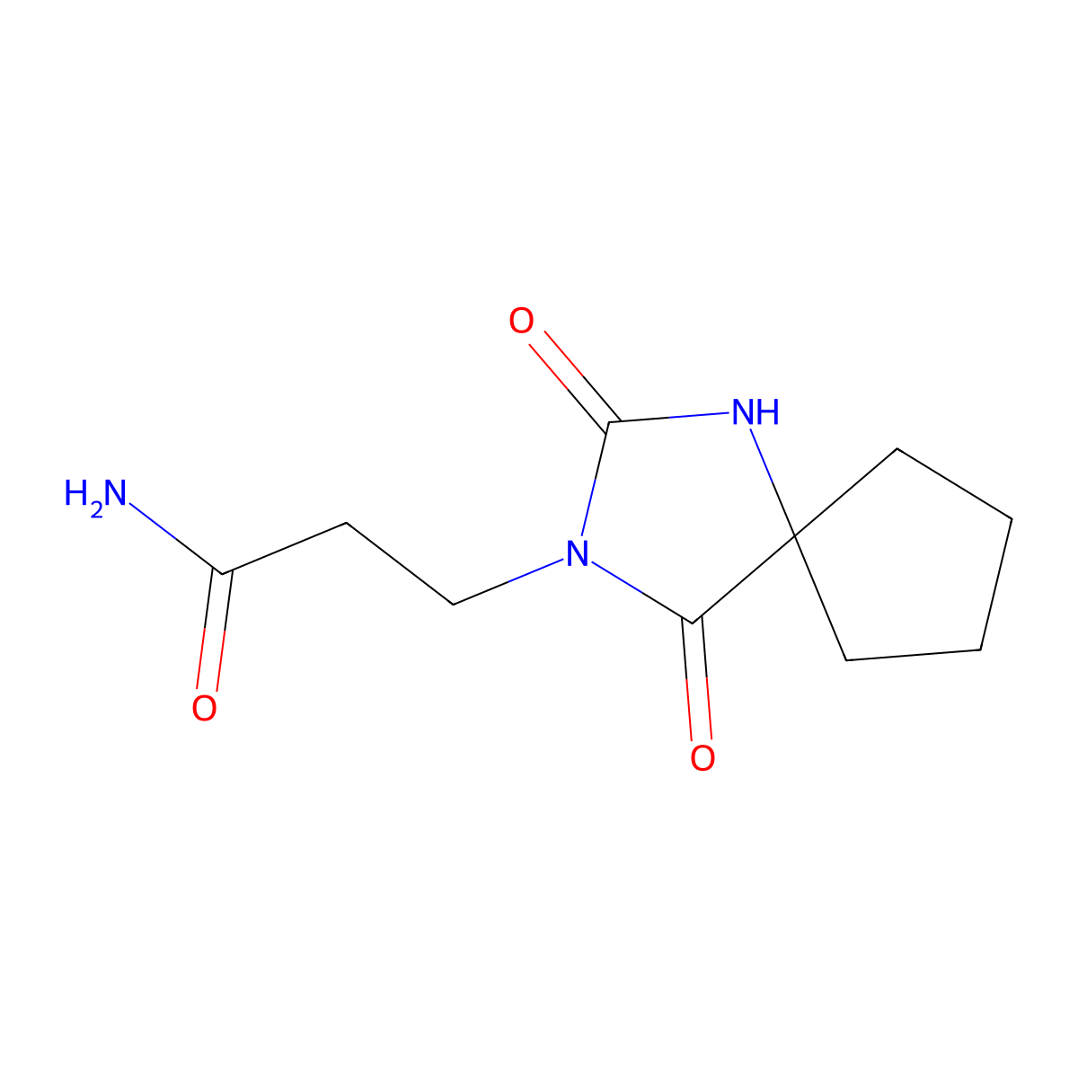 3-{2,4-Dioxo-1,3-diazaspiro[4.4]nonan-3-yl}propanamide molecular structure, CAS 1248735-80-9