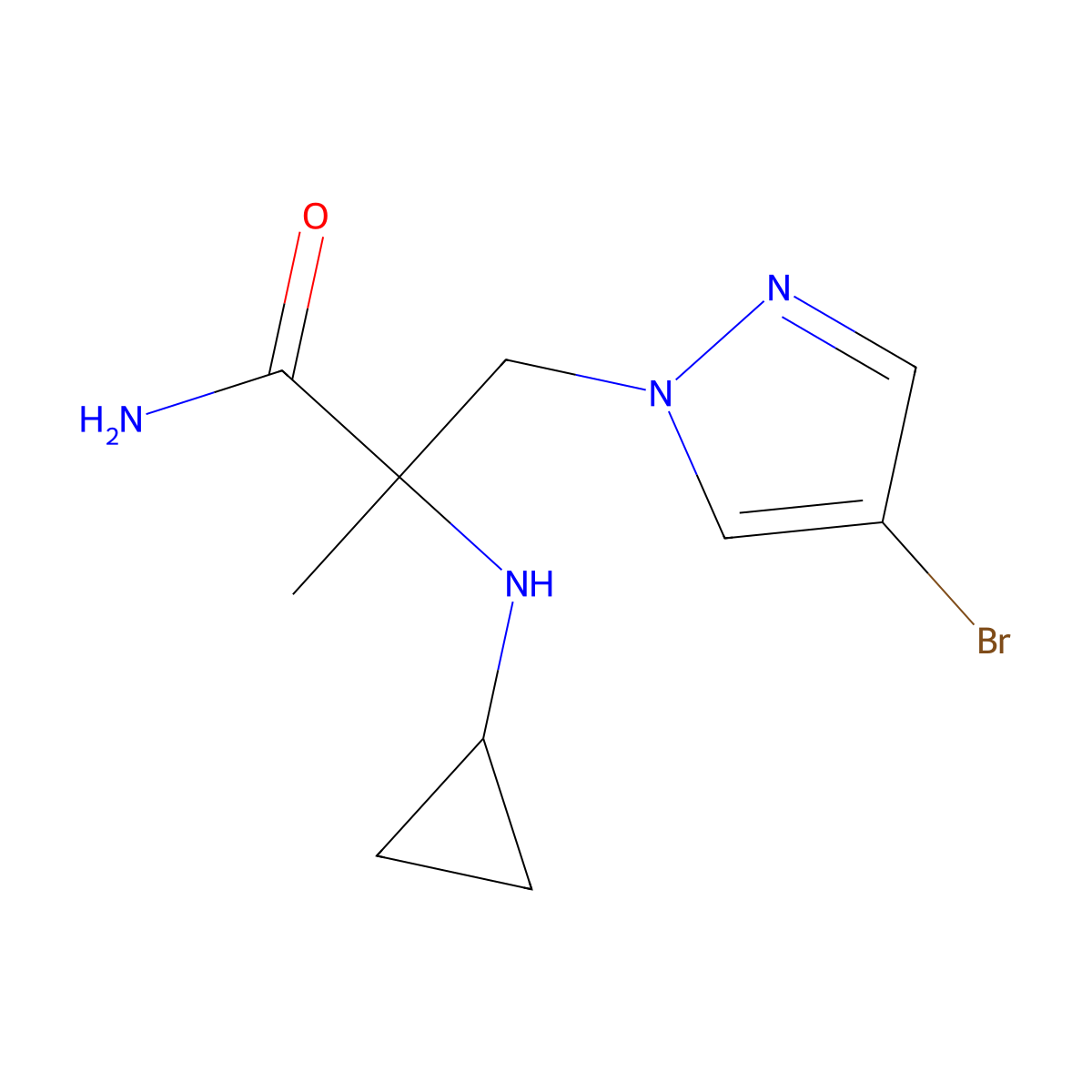 3-(4-Bromo-1h-pyrazol-1-yl)-2-(cyclopropylamino)-2-methylpropanamide molecular structure, CAS 1248736-41-5