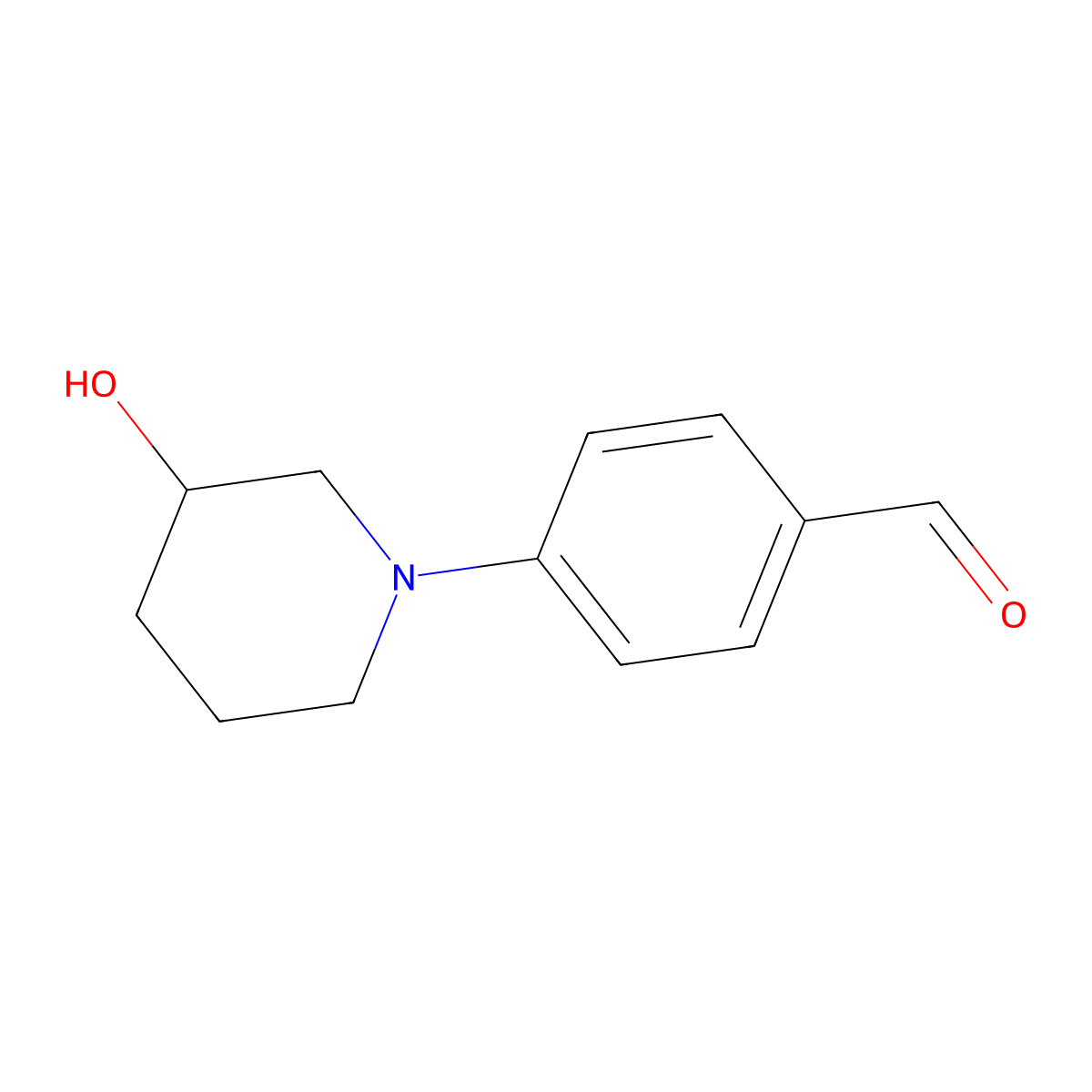 4-(3-Hydroxypiperidin-1-yl)benzaldehyde molecular structure, CAS 1248737-14-5