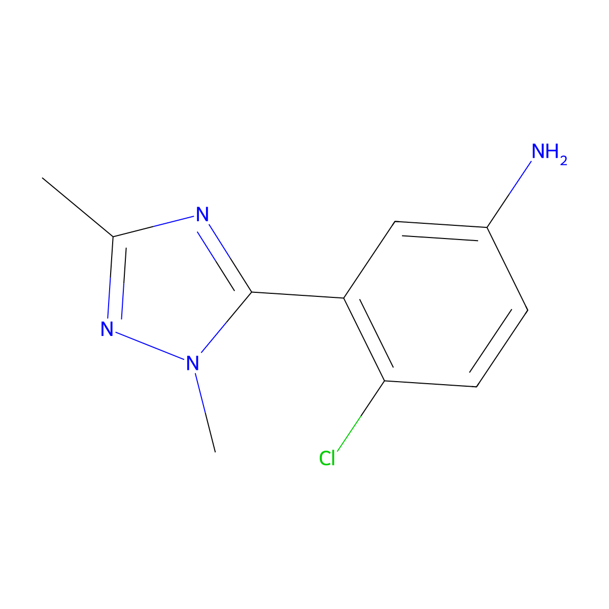 4-Chloro-3-(1,3-dimethyl-1h-1,2,4-triazol-5-yl)aniline molecular structure, CAS 1248738-26-2