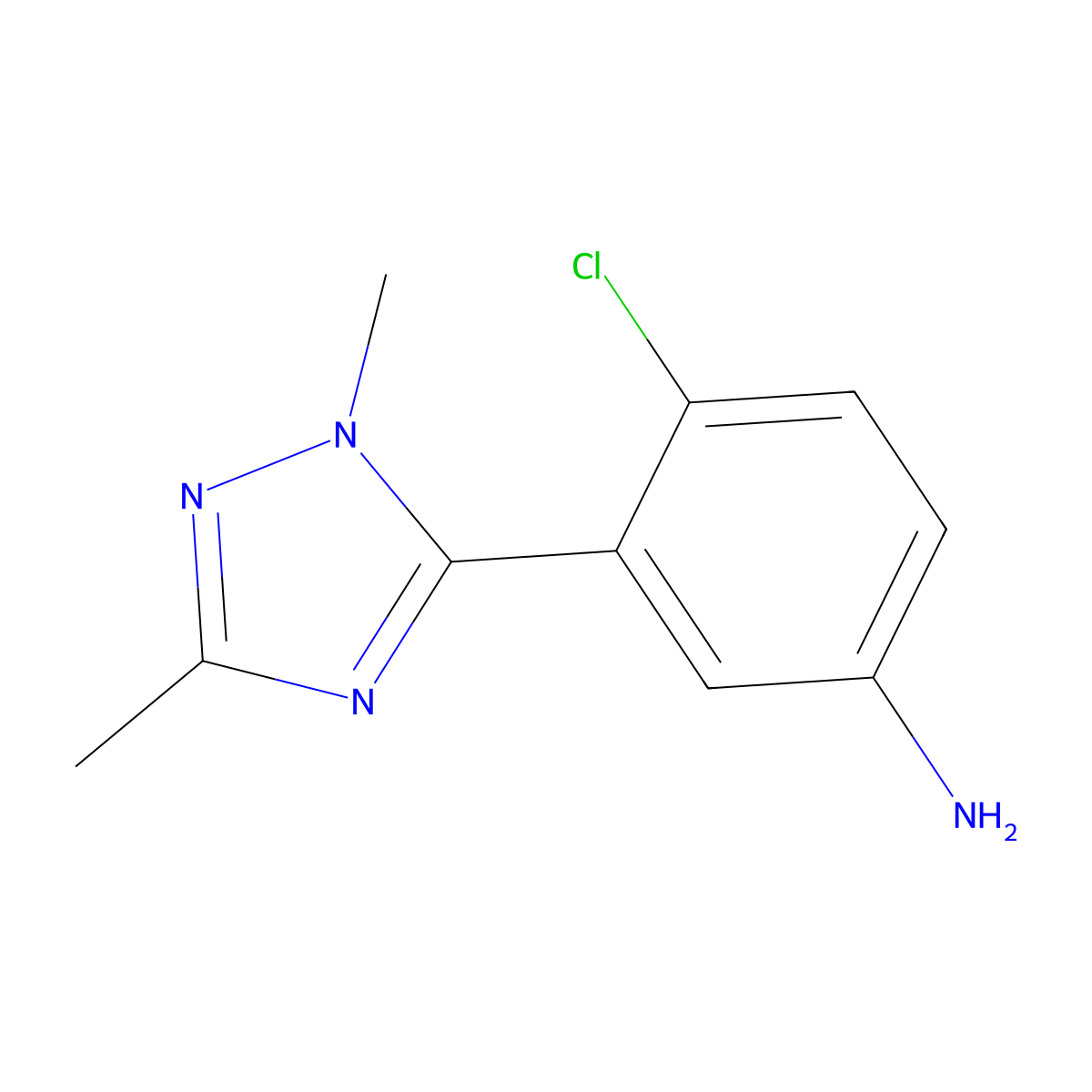 4-Chloro-3-(1,3-dimethyl-1h-1,2,4-triazol-5-yl)aniline molecular structure, CAS 1248738-26-2