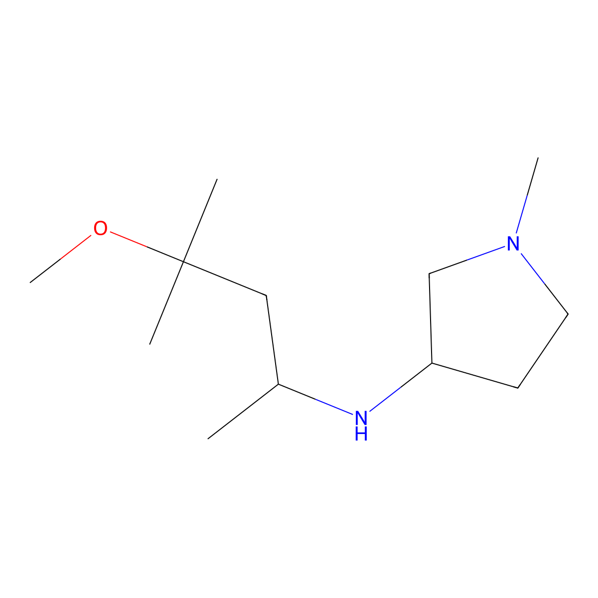 N-(4-methoxy-4-methylpentan-2-yl)-1-methylpyrrolidin-3-amine molecular structure, CAS 1248740-54-6