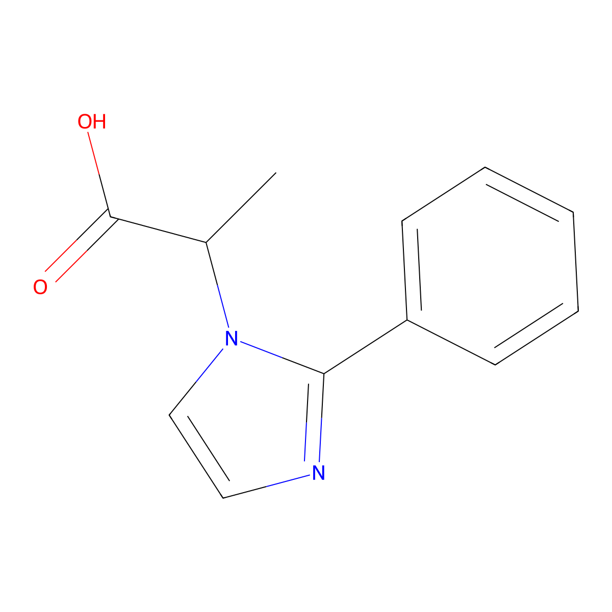 2-(2-phenyl-1H-imidazol-1-yl)propanoic acid molecular structure, CAS 1248743-01-2