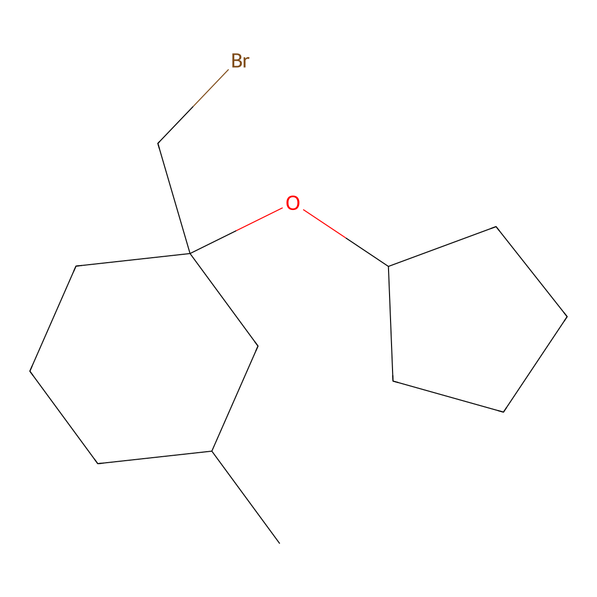 1-(Bromomethyl)-1-(cyclopentyloxy)-3-methylcyclohexane molecular structure, CAS 1248743-14-7