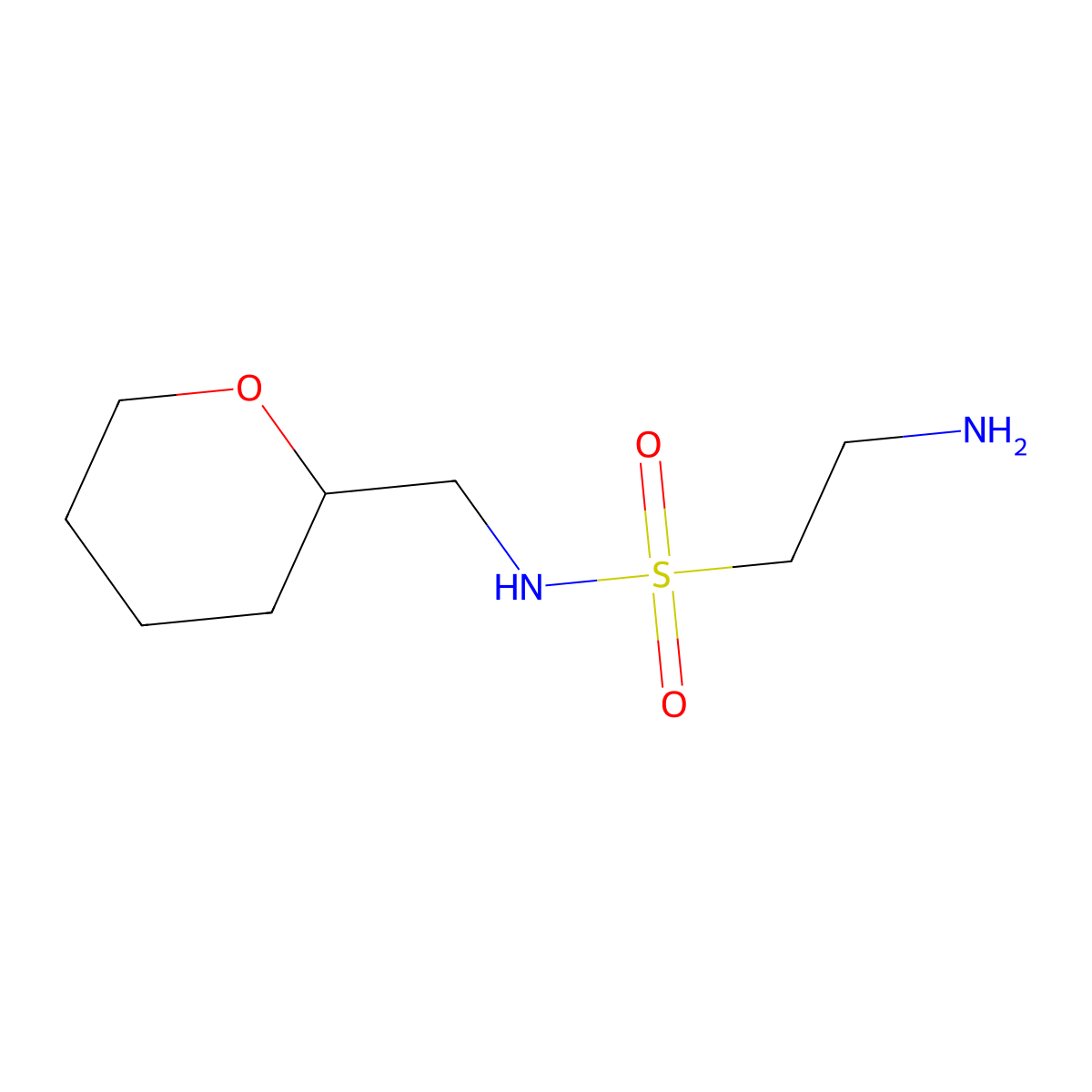 2-amino-N-[(oxan-2-yl)methyl]ethane-1-sulfonamide molecular structure, CAS 1248743-21-6