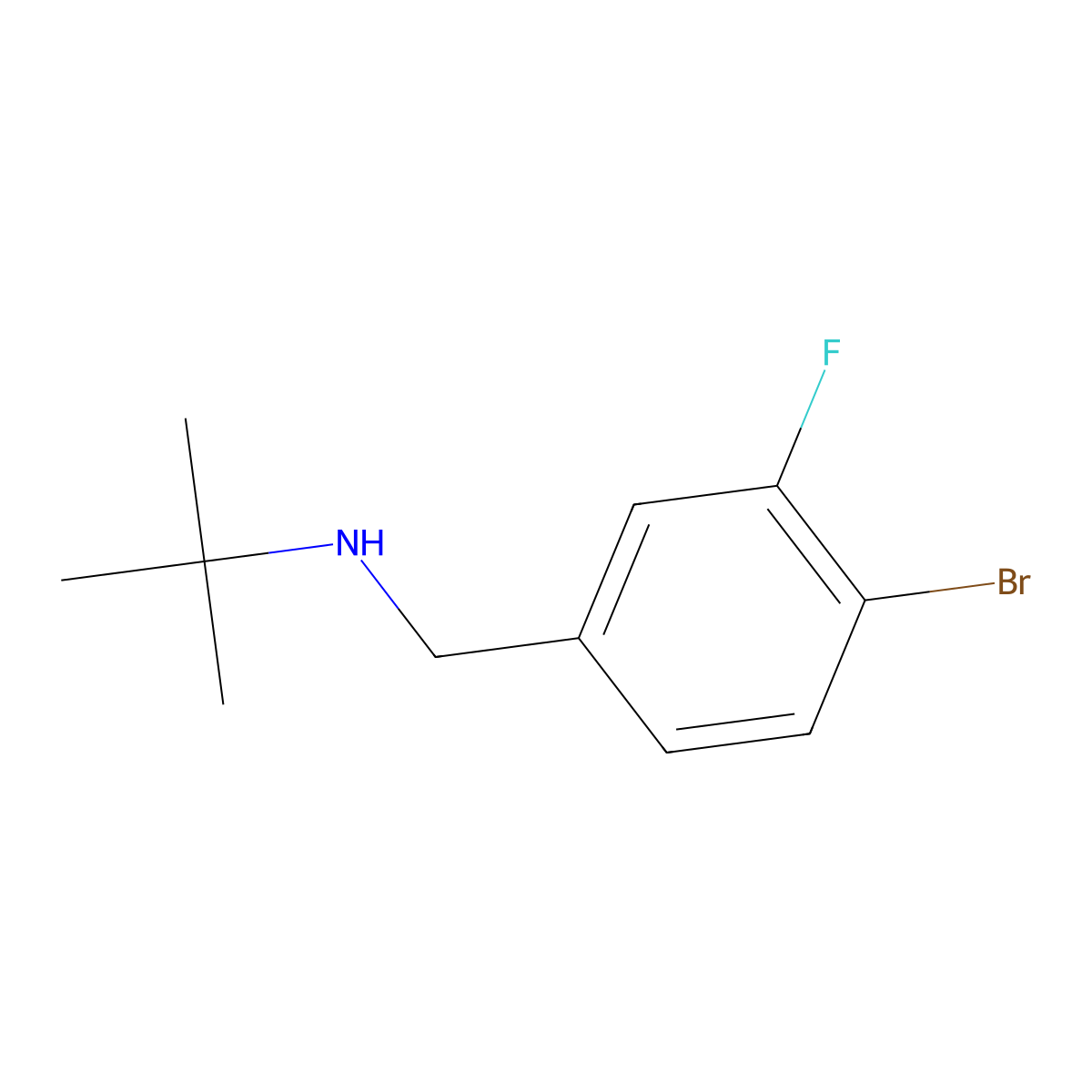 [(4-Bromo-3-fluorophenyl)methyl](tert-butyl)amine molecular structure, CAS 1248746-12-4