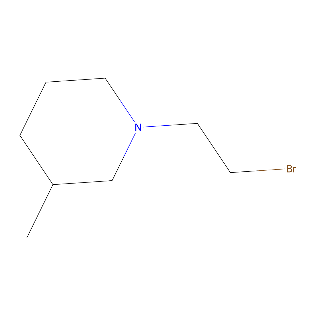 1-(2-Bromoethyl)-3-methylpiperidine molecular structure, CAS 1248747-21-8