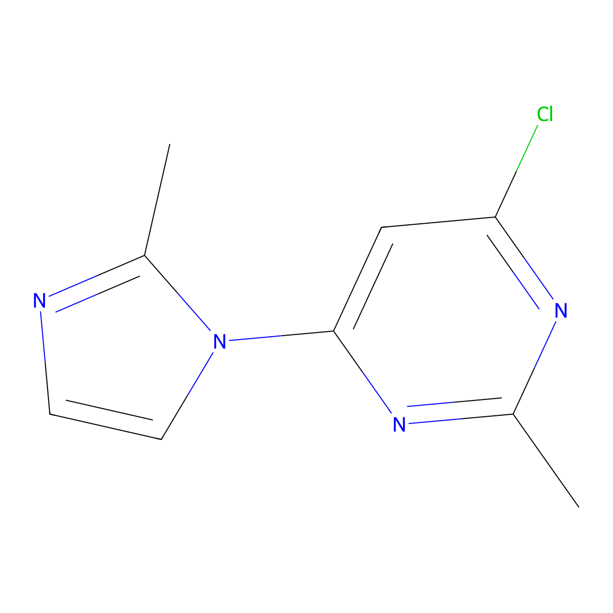 4-chloro-2-methyl-6-(1H-2-methylimidazol-1-yl)pyrimidine molecular structure, CAS 1248747-43-4