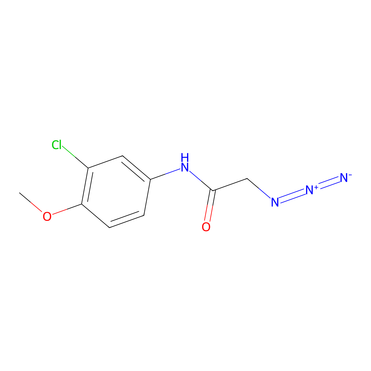 2-azido-N-(3-chloro-4-methoxyphenyl)acetamide molecular structure, CAS 1248747-46-7