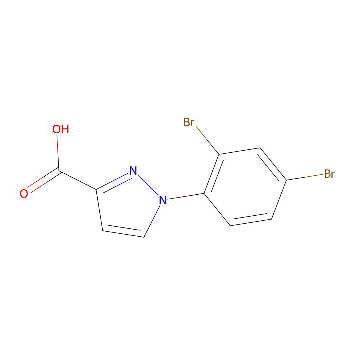 1-(2,4-Dibromophenyl)-1h-pyrazole-3-carboxylic acid molecular structure, CAS 1248750-82-4