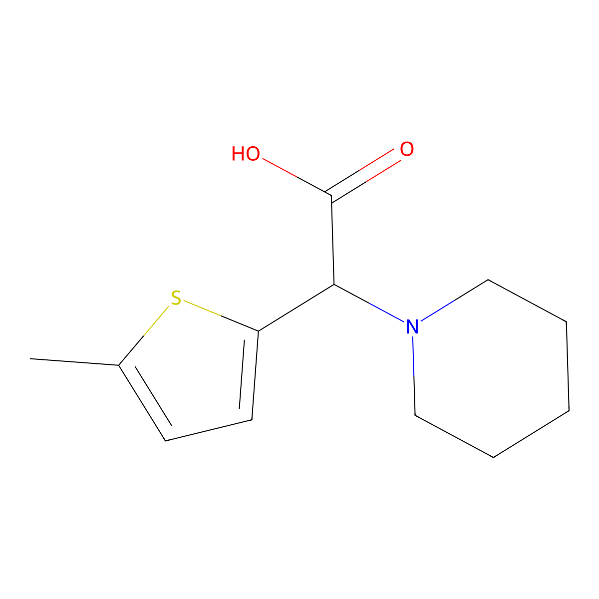 2-(5-Methylthiophen-2-yl)-2-(piperidin-1-yl)acetic acid molecular structure, CAS 1248751-77-0