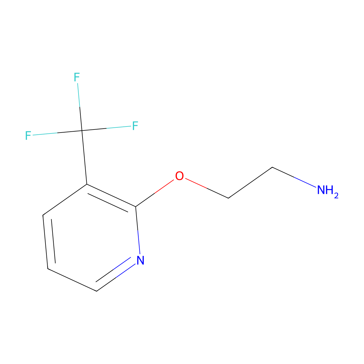 2-(2-Aminoethoxy)-3-(trifluoromethyl)pyridine molecular structure, CAS 1248755-00-1