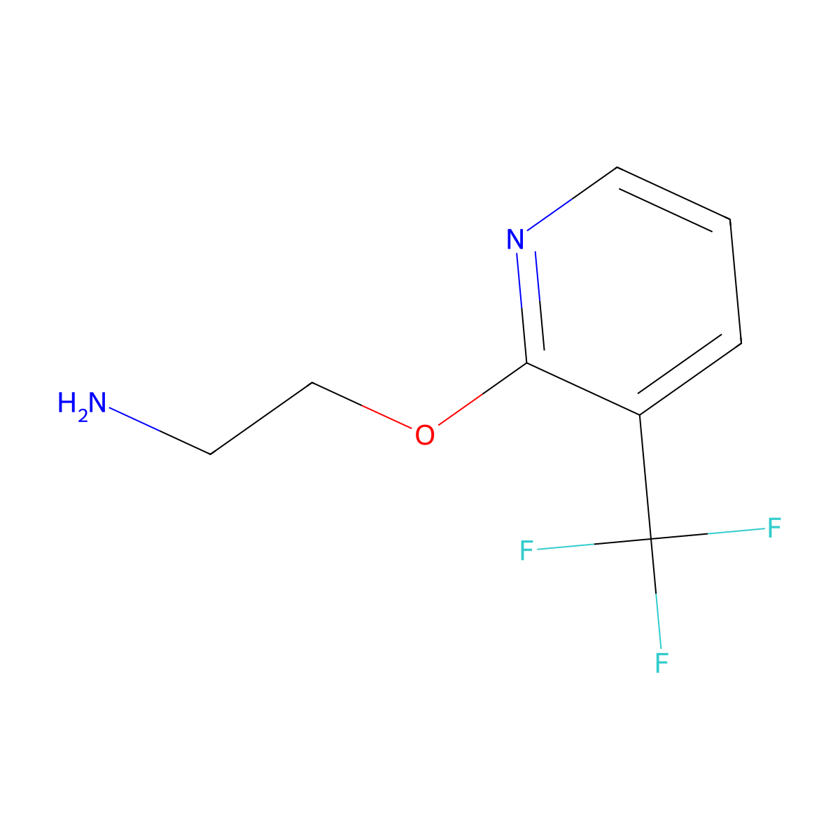 2-(2-Aminoethoxy)-3-(trifluoromethyl)pyridine molecular structure, CAS 1248755-00-1