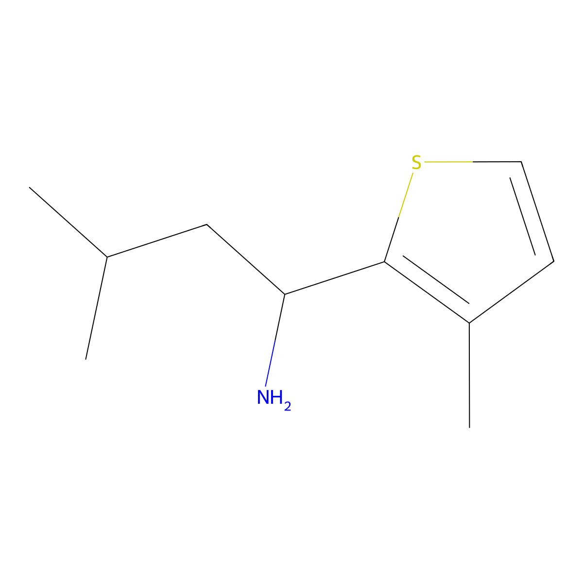 3-Methyl-1-(3-methylthiophen-2-yl)butan-1-amine molecular structure, CAS 1248757-15-4