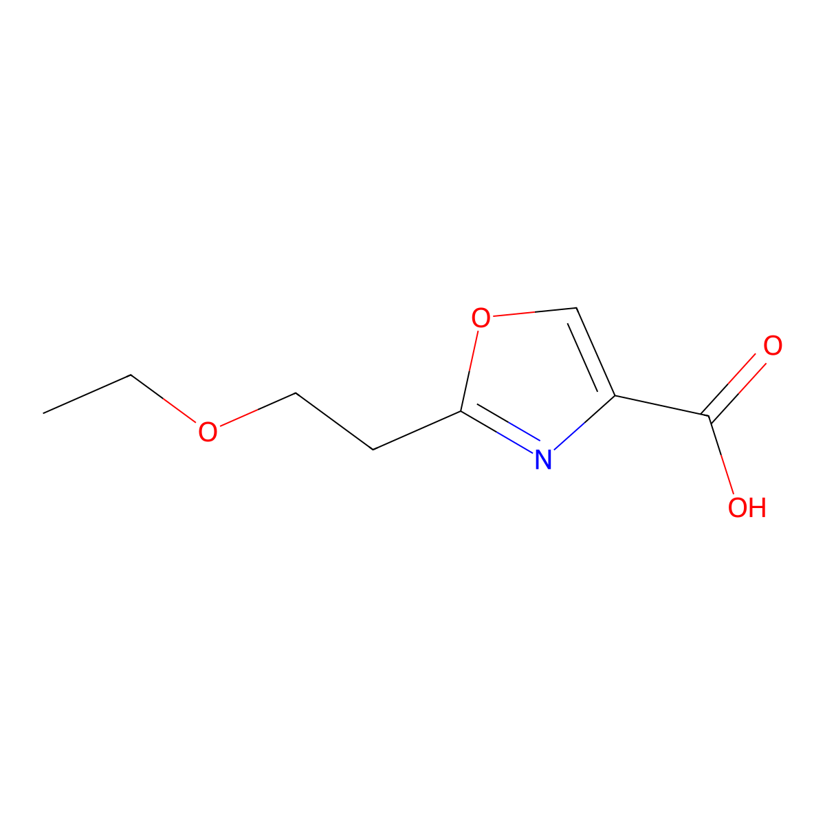 2-(2-Ethoxyethyl)-1,3-oxazole-4-carboxylic acid molecular structure, CAS 1248759-60-5