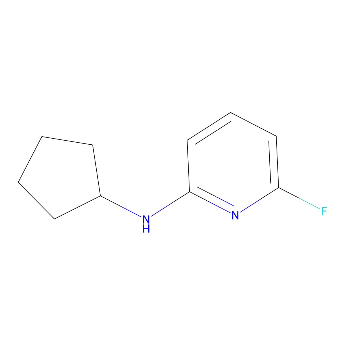 N-cyclopentyl-6-fluoropyridin-2-amine molecular structure, CAS 1248761-78-5