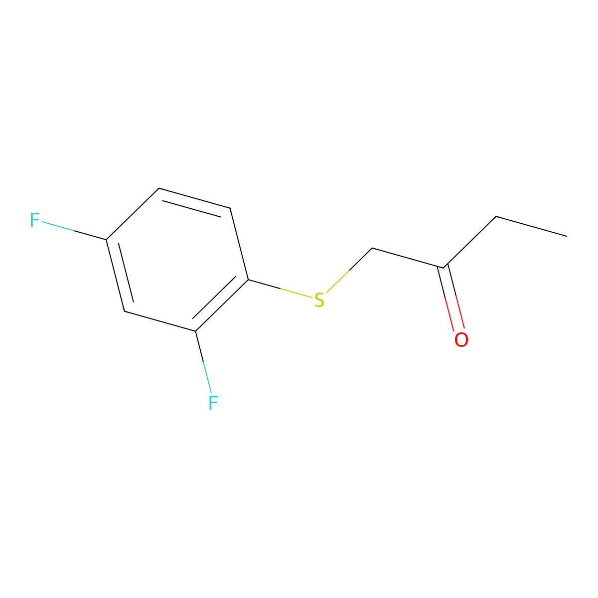 1-((2,4-Difluorophenyl)thio)butan-2-one molecular structure, CAS 1248766-52-0