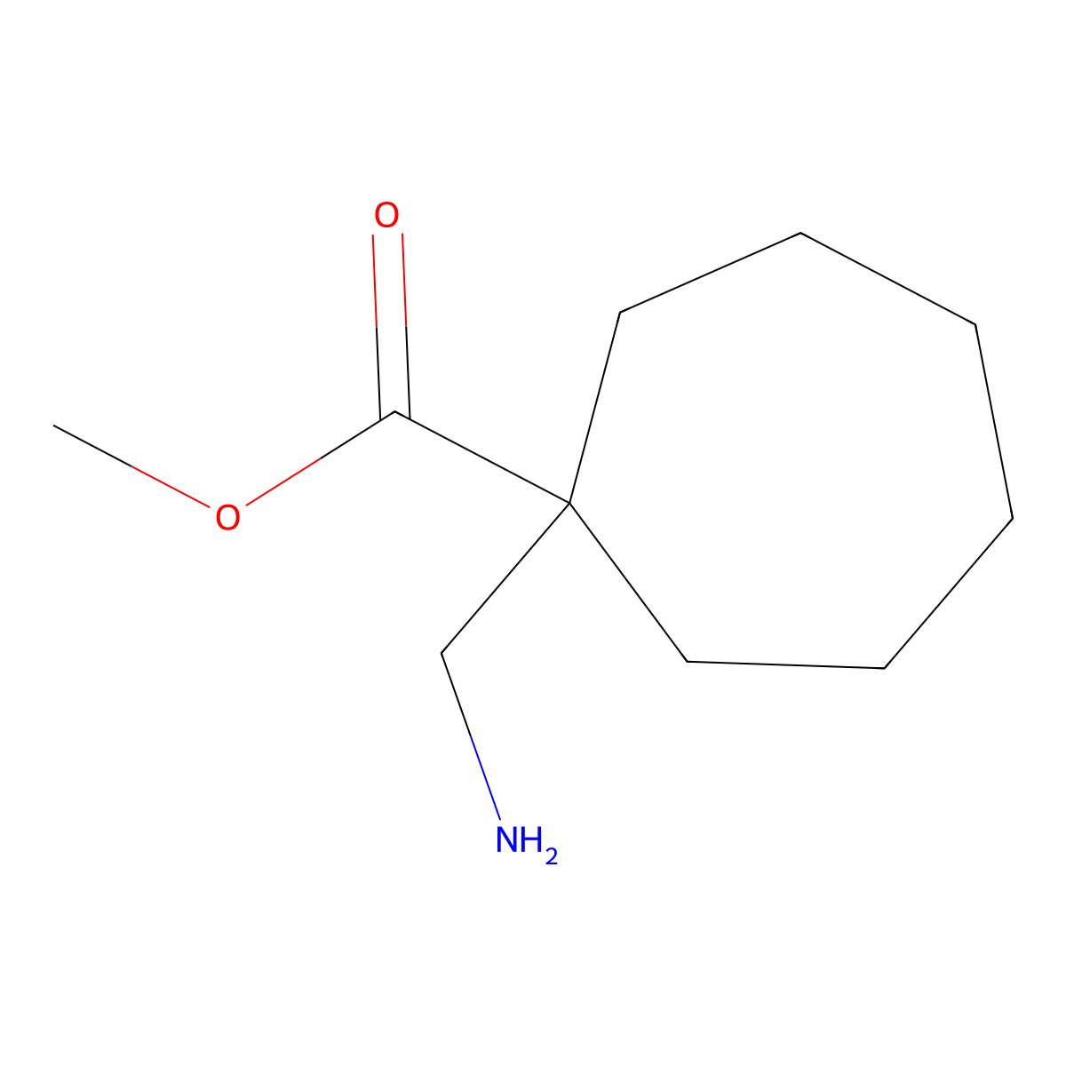 Methyl 1-(aminomethyl)cycloheptane-1-carboxylate molecular structure, CAS 1248767-06-7