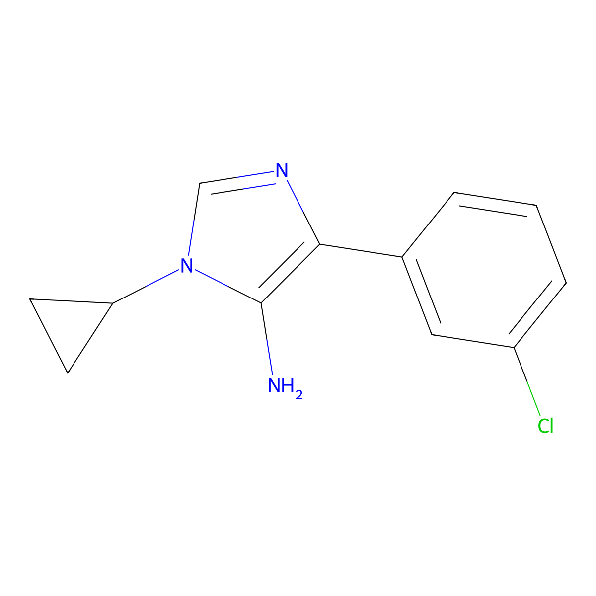 4-(3-Chlorophenyl)-1-cyclopropyl-1H-imidazol-5-amine molecular structure, CAS 1248768-24-2
