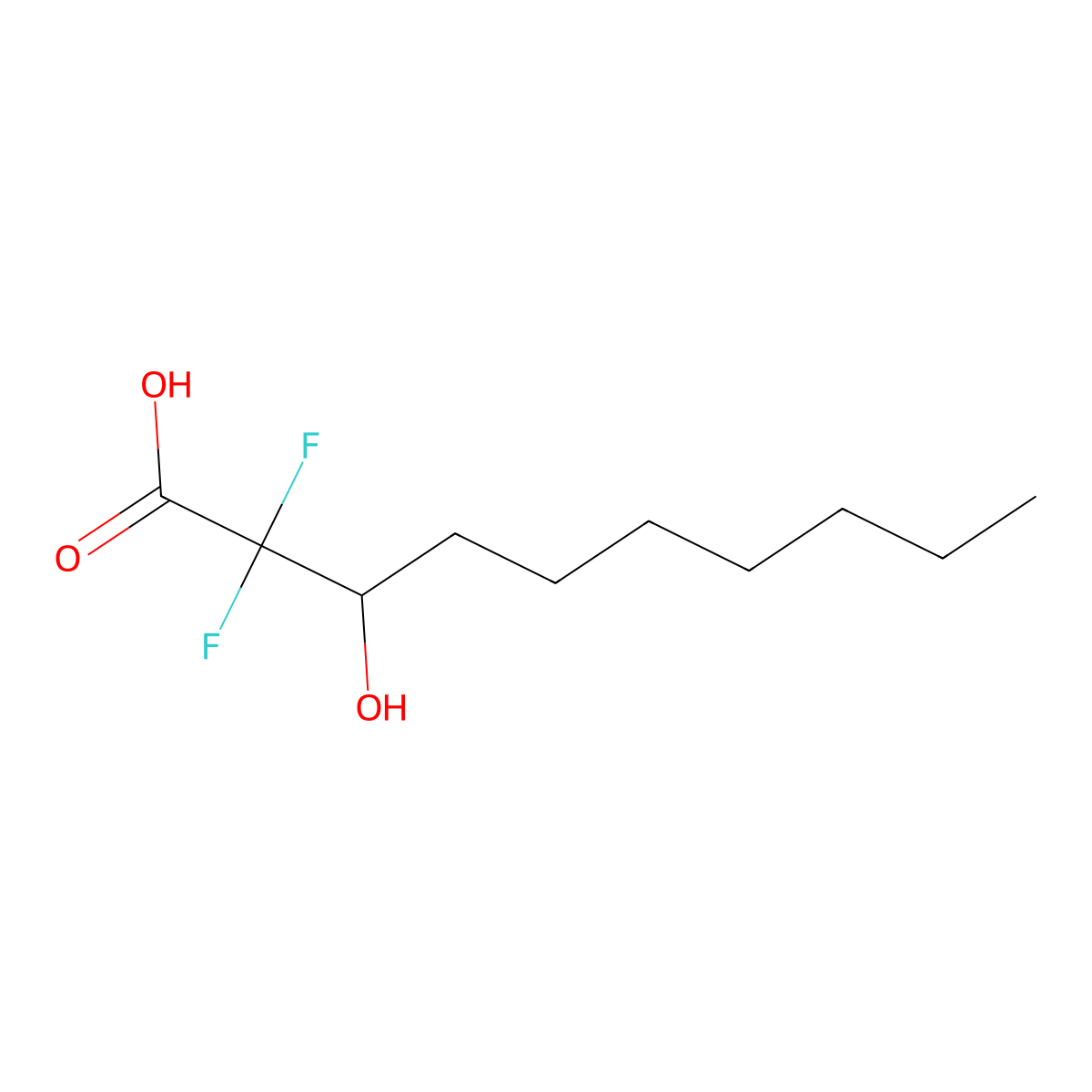 2,2-Difluoro-3-hydroxydecanoic acid molecular structure, CAS 1248776-03-5