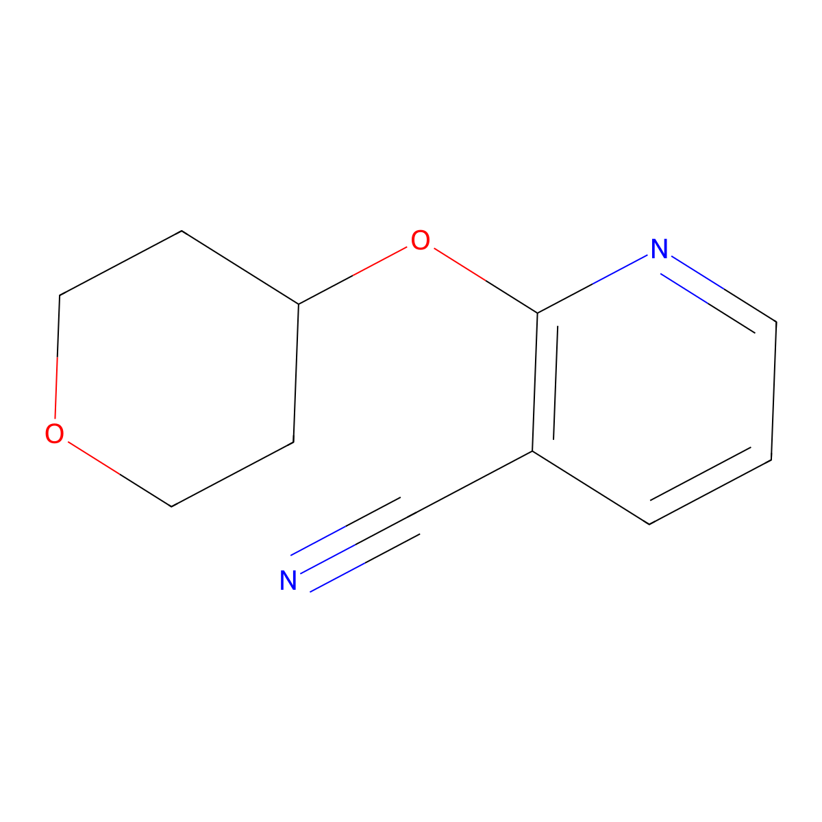 2-(Tetrahydro-2h-pyran-4-yloxy)nicotinonitrile molecular structure, CAS 1248777-03-8