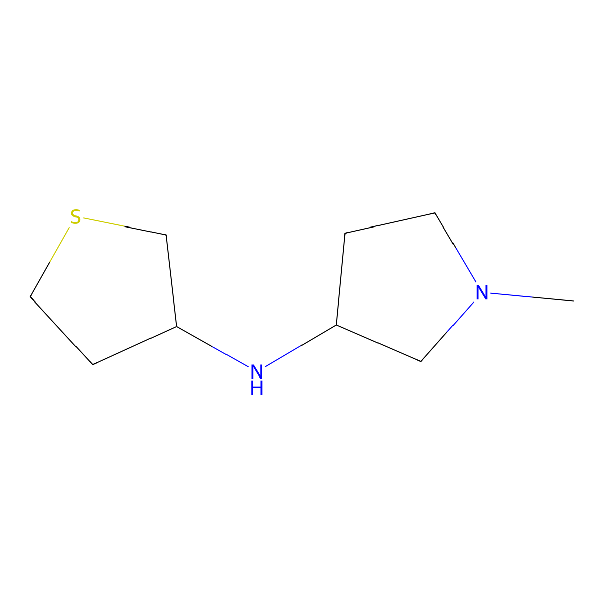 1-methyl-N-(thiolan-3-yl)pyrrolidin-3-amine molecular structure, CAS 1248779-97-6