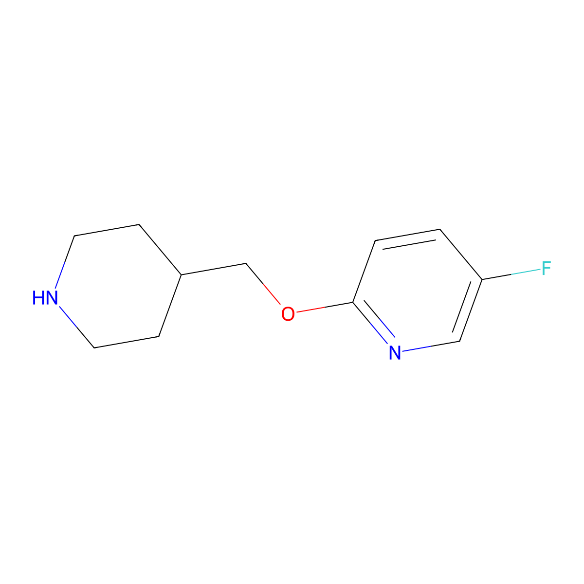 5-Fluoro-2-(piperidin-4-ylmethoxy)pyridine molecular structure, CAS 1248781-04-5