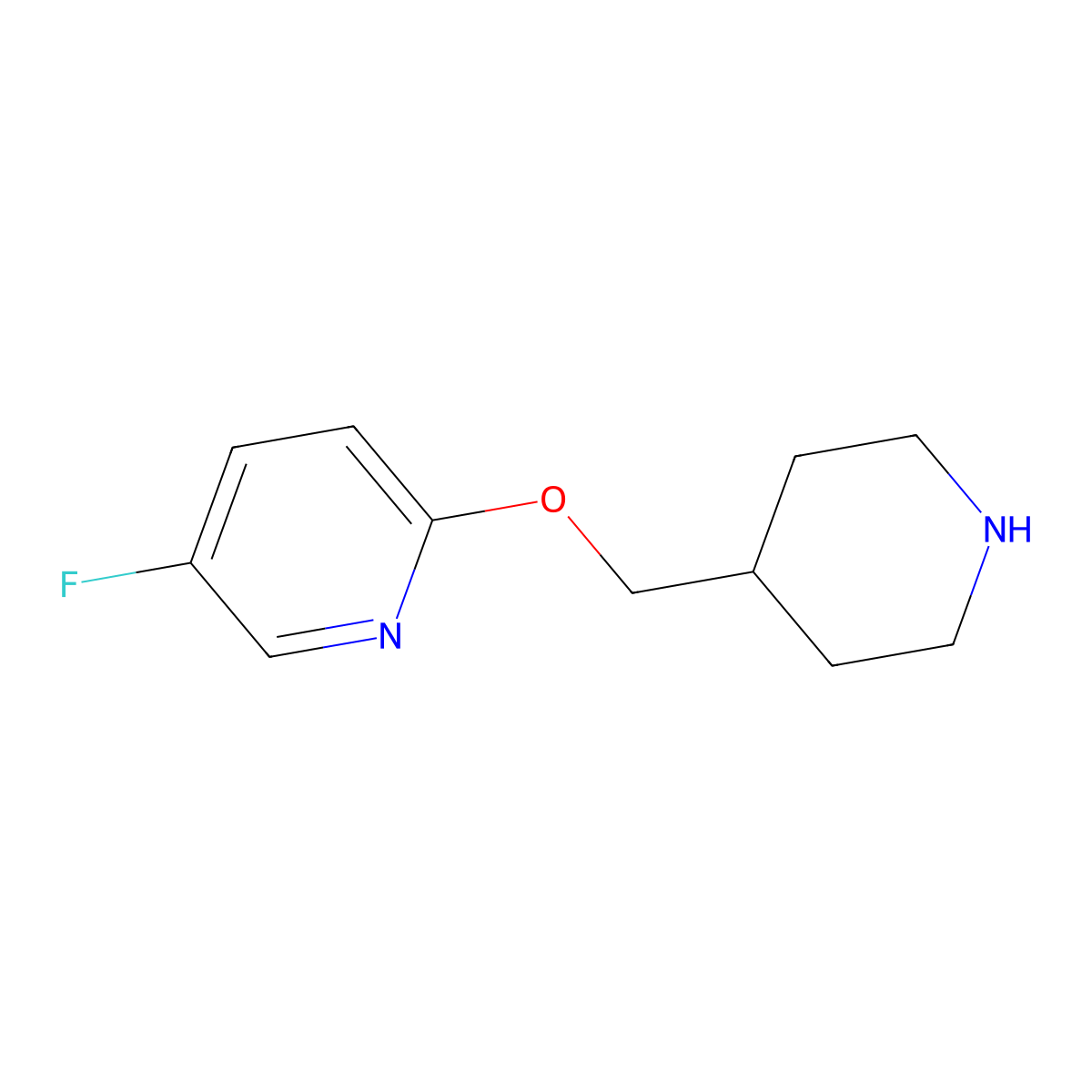 5-Fluoro-2-(piperidin-4-ylmethoxy)pyridine molecular structure, CAS 1248781-04-5