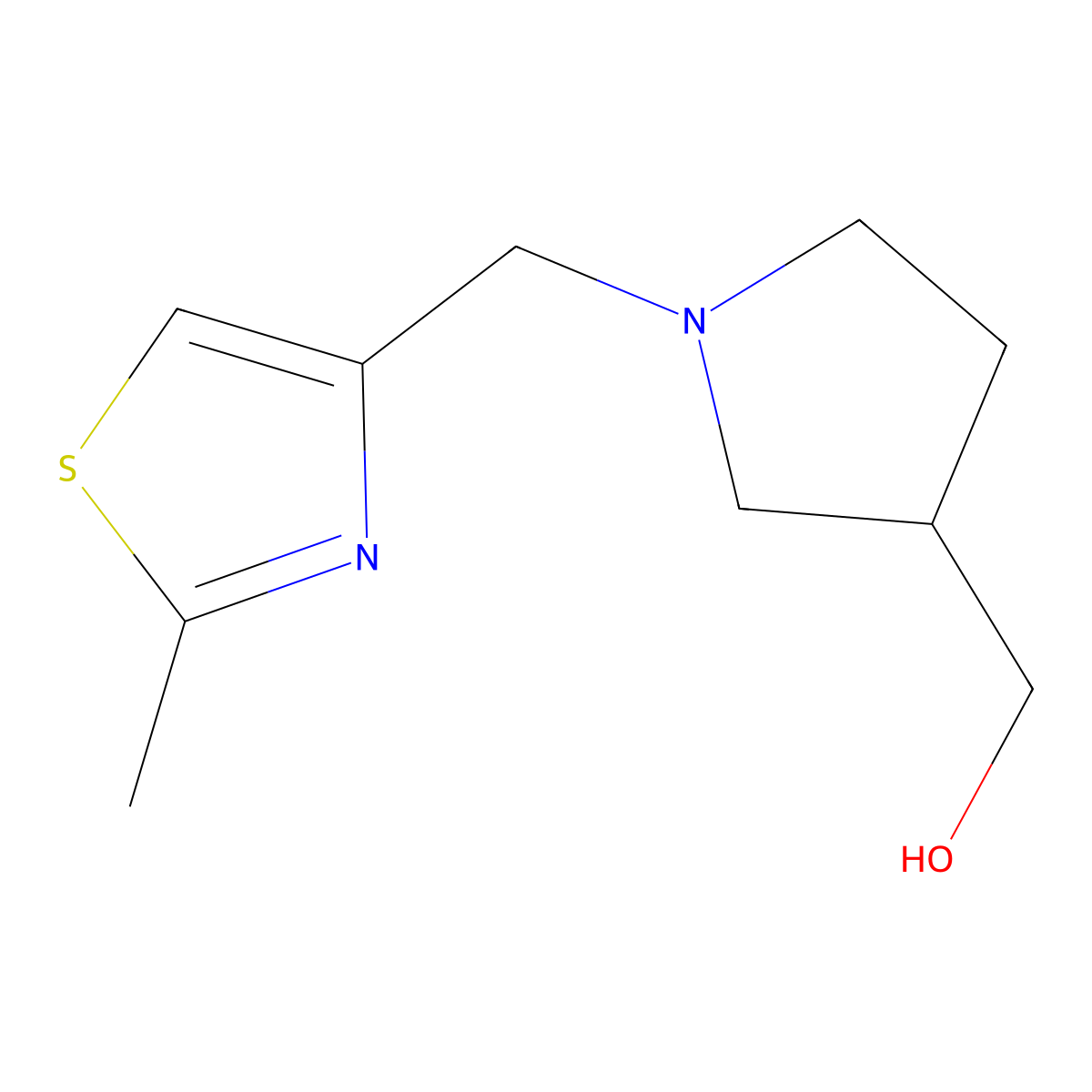 (1-((2-Methylthiazol-4-yl)methyl)pyrrolidin-3-yl)methanol molecular structure, CAS 1248781-20-5