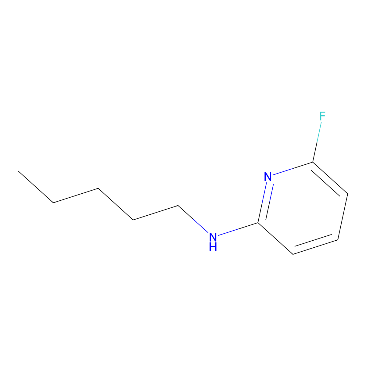 6-fluoro-N-pentylpyridin-2-amine molecular structure, CAS 1248784-66-8