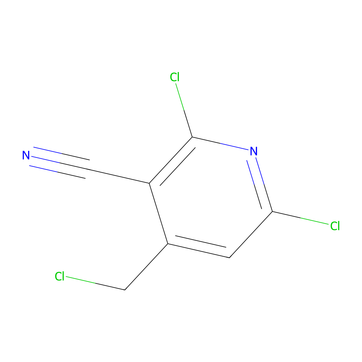 2,6-Dichloro-4-(chloromethyl)nicotinonitrile molecular structure, CAS 1248784-79-3
