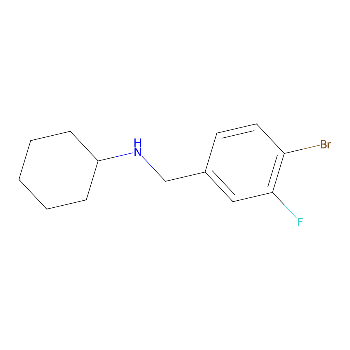 N-(4-bromo-3-fluorobenzyl)cyclohexanamine molecular structure, CAS 1248786-61-9